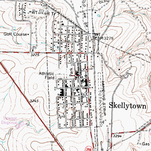 Topographic Map of Skellytown Fire Department, TX