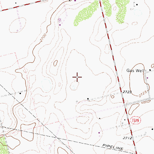 Topographic Map of Greenwood Volunteer Fire Department, TX
