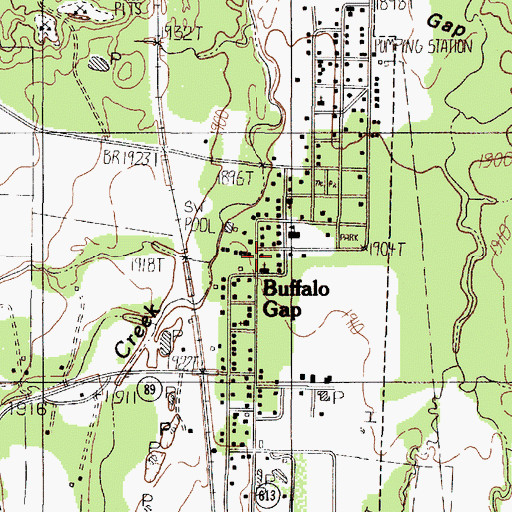 Topographic Map of Buffalo Gap Volunteer Fire Department, TX