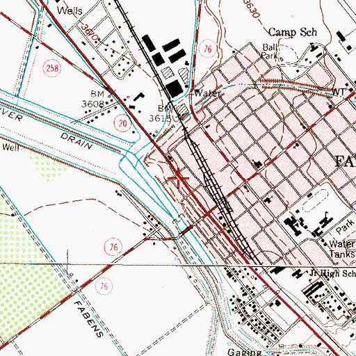 Topographic Map of Fabens Fire and Rescue Station 1, TX