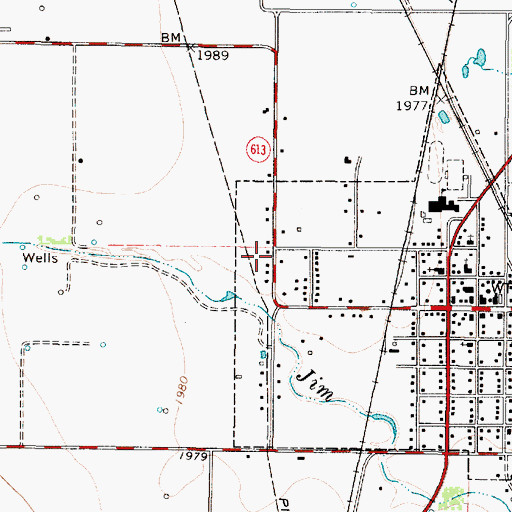 Topographic Map of Jim Ned Volunteer Fire Department, TX