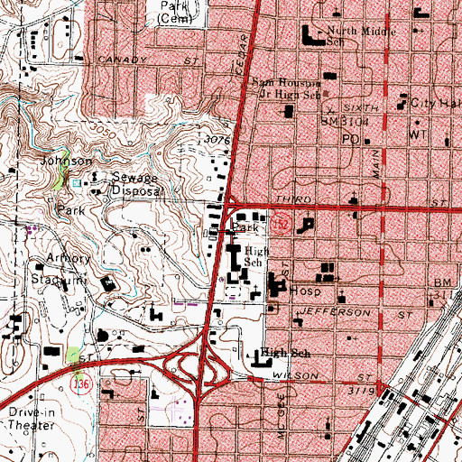 Topographic Map of Borger Fire Department, TX