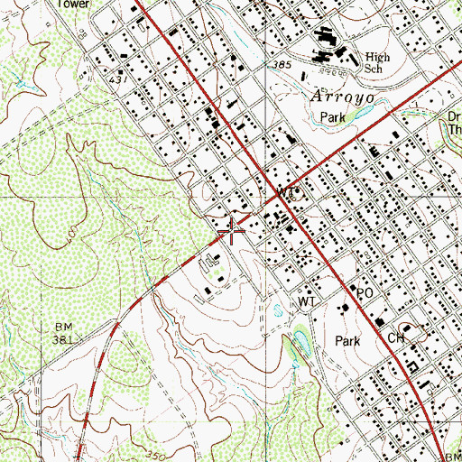 Topographic Map of Zapata County Fire Department and Emergency Medical Service, TX