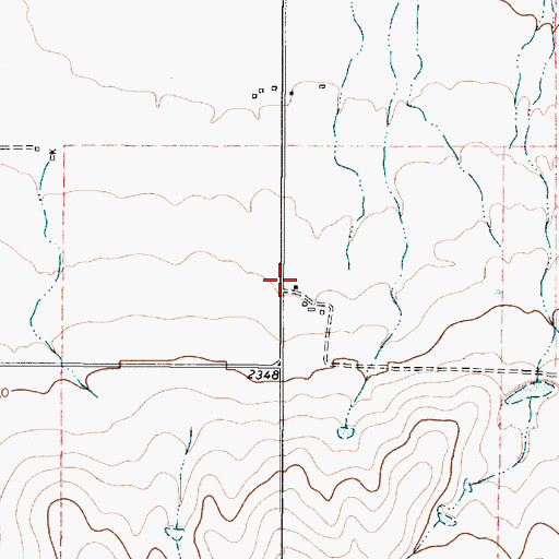 Topographic Map of Gem City Fire Department, TX
