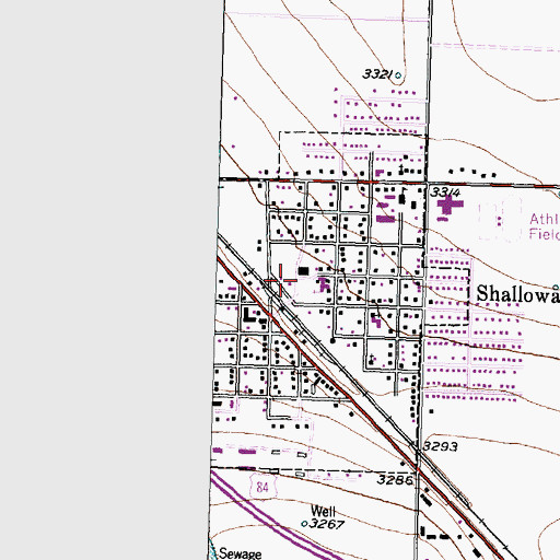 Topographic Map of Shallowater Volunteer Fire Department, TX