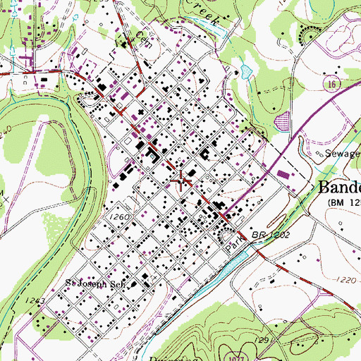 Topographic Map of Bandera Volunteer Fire Department, TX