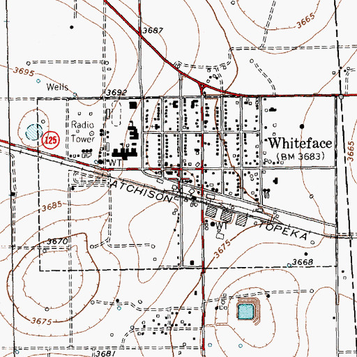 Topographic Map of Whiteface Volunteer Fire Department, TX