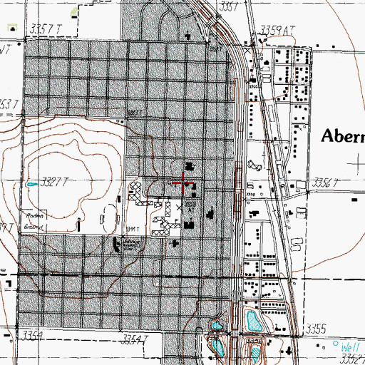 Topographic Map of Abernathy Volunteer Fire Department, TX