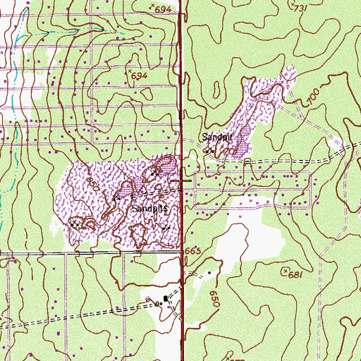 Topographic Map of Primrose Volunteer Fire Department, TX