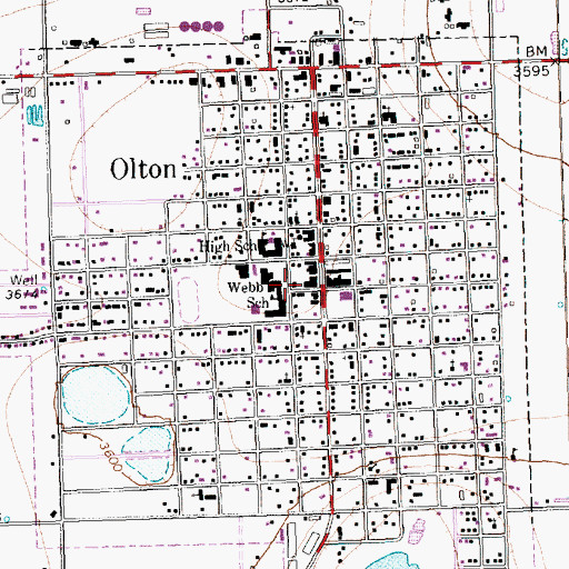 Topographic Map of Olton Volunteer Ambulance Association, TX