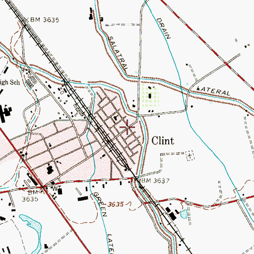 Topographic Map of Clint Volunteer Fire Department Station 1, TX