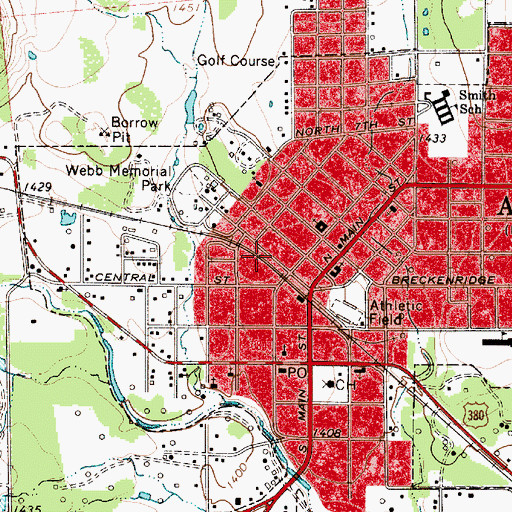 Topographic Map of Albany Volunteer Fire Department, TX