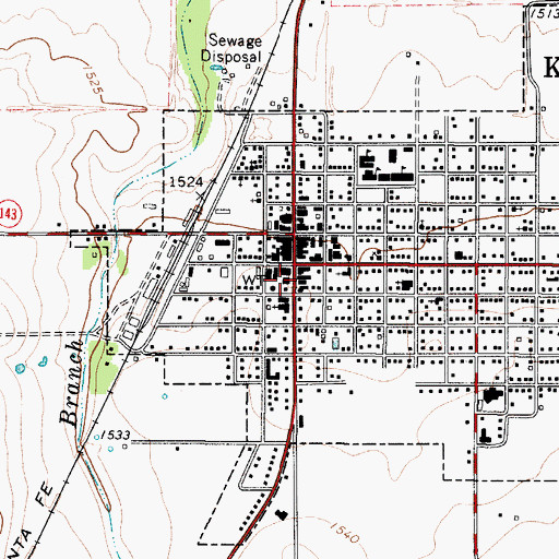 Topographic Map of Knox City Fire Department, TX