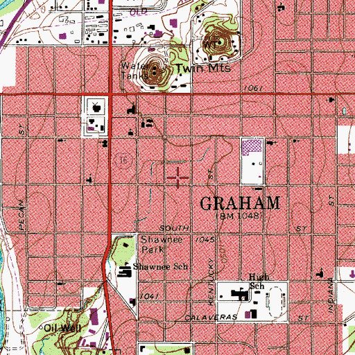 Topographic Map of Graham Fire and Rescue Department, TX