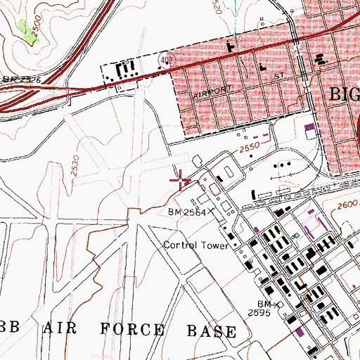 Topographic Map of Big Spring Fire Department Station 1, TX