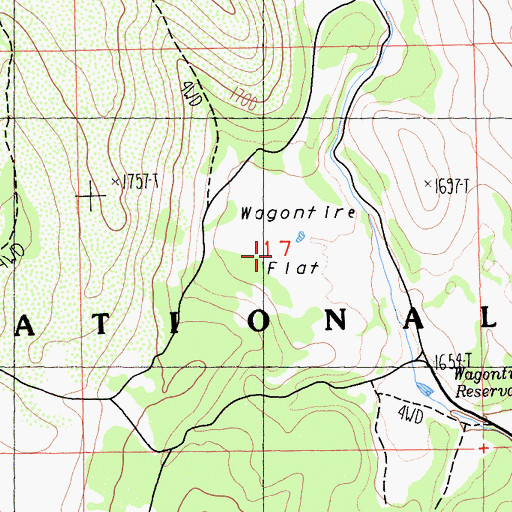 Topographic Map of Wagontire Flat, CA