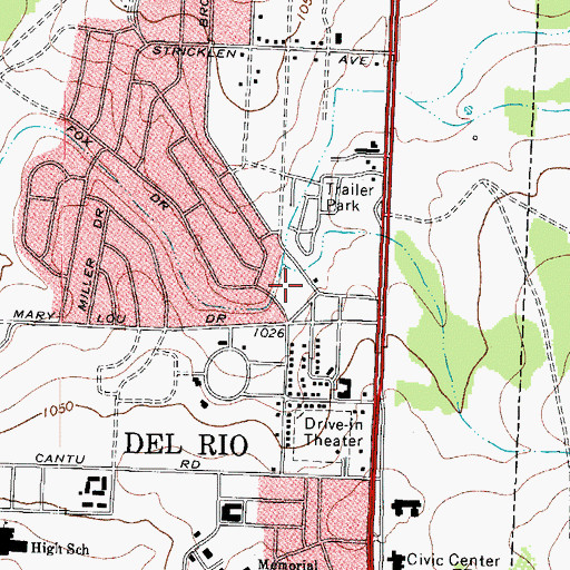 Topographic Map of Del Rio Fire Department Fire Marshal's Office, TX