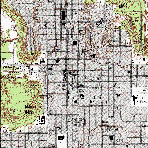 Topographic Map of Mineral Wells Fire Station and Emergency Medical Services, TX