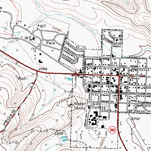 Topographic Map of Iraan Volunteer Fire Department and Emergency Medical Services, TX