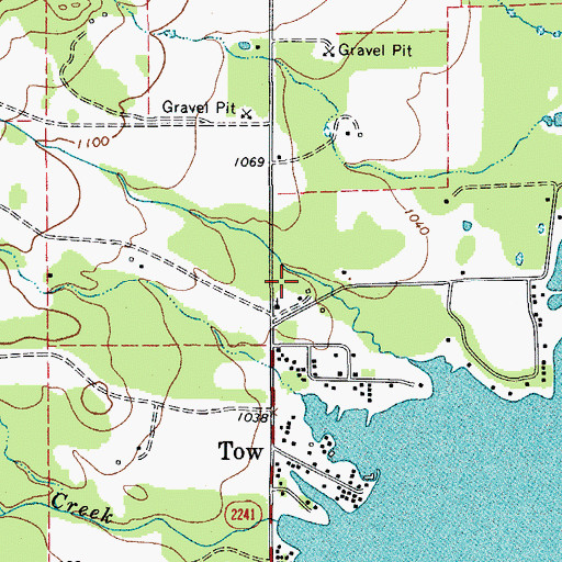 Topographic Map of Tow Volunteer Fire Department, TX