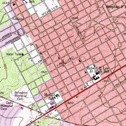 Topographic Map of San Angelo Fire Department Station 5, TX