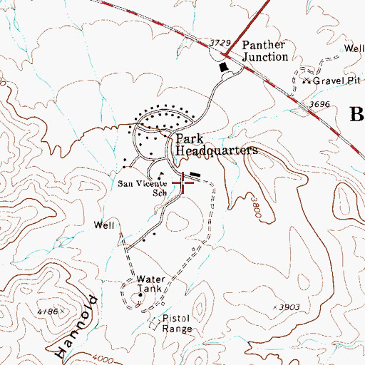 Topographic Map of Big Bend National Park Fire Department, TX