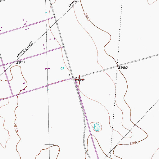 Topographic Map of South Ector County Volunteer Fire Department, TX