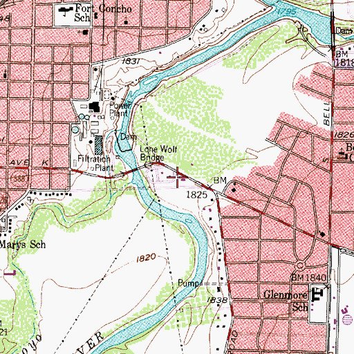 Topographic Map of San Angelo Fire Department Station 4, TX