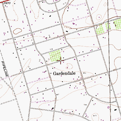 Topographic Map of Gardendale Volunteer Fire Department, TX