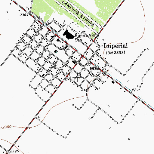 Topographic Map of Imperial Fire Department, TX