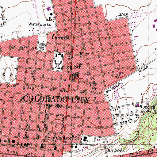 Topographic Map of Colorado City Fire Department, TX