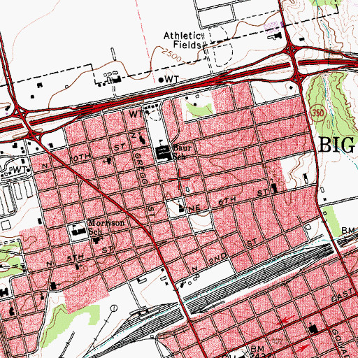 Topographic Map of Big Spring Fire Department Station 4, TX