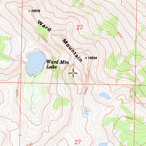 Topographic Map of Ward Mountain, CA