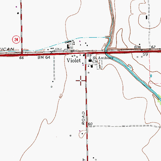 Topographic Map of Annaville Volunteer Fire Department Station 2, TX