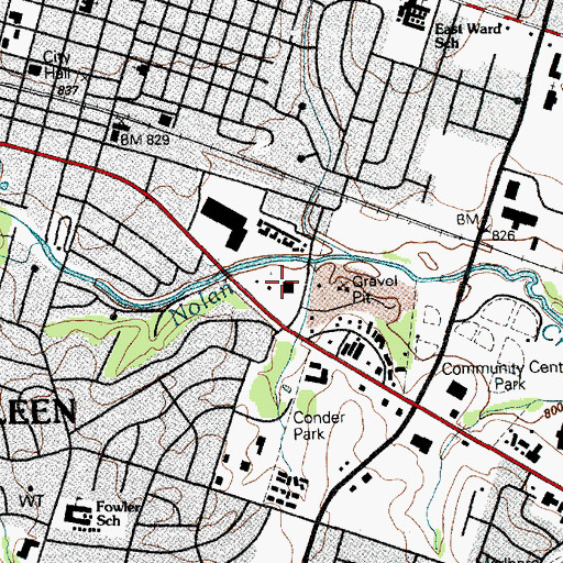 Topographic Map of Killeen Fire Department and Emergency Medical Services Central Station, TX