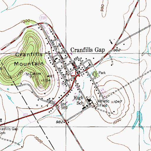 Topographic Map of Cranfills Gap Volunteer Fire Department, TX