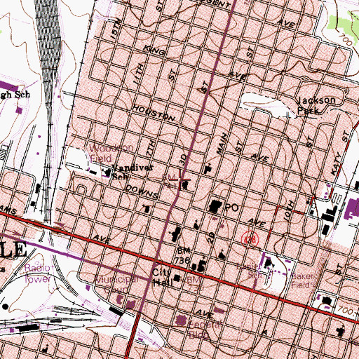 Topographic Map of Temple Fire and Rescue Station 1, TX
