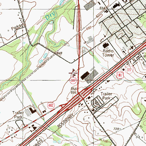 Topographic Map of New Braunfels Fire Department Station 2, TX
