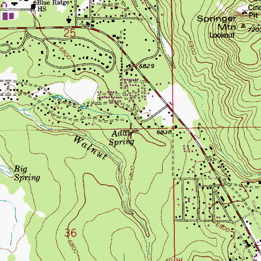 Topographic Map of Adair Spring, AZ