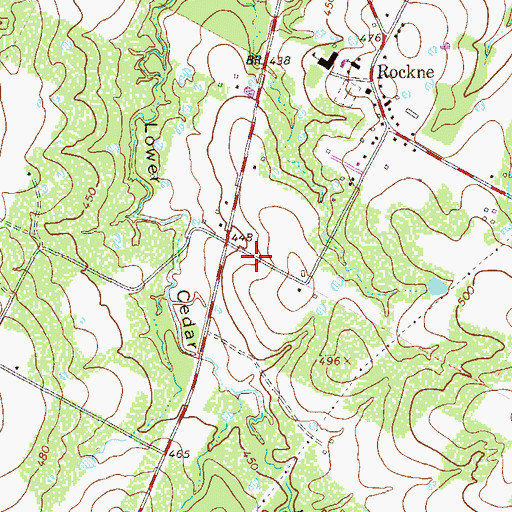 Topographic Map of Five Points Volunteer Fire Department, TX