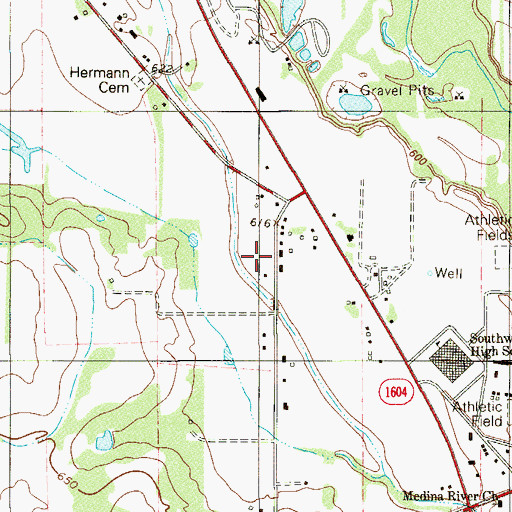 Topographic Map of Bexar County Emergency Service District 5 Fire Station 119, TX