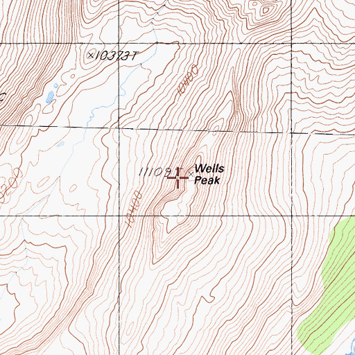 Topographic Map of Wells Peak, CA