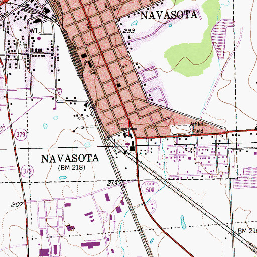 Topographic Map of Navasota Volunteer Fire Department, TX