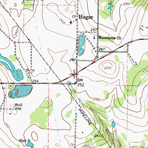 Topographic Map of Tri County Fire Department Station 1, TX