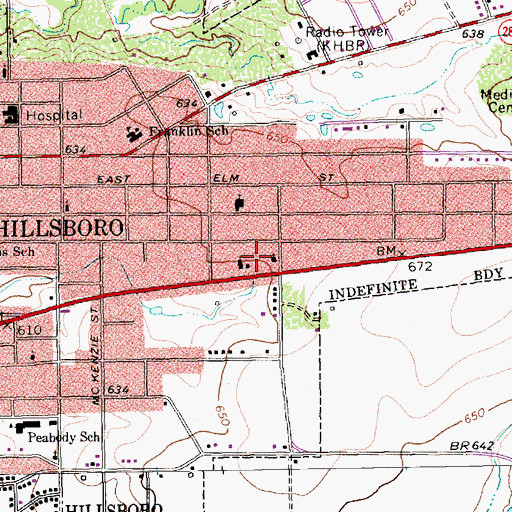 Topographic Map of Hillsboro Fire Station 2, TX