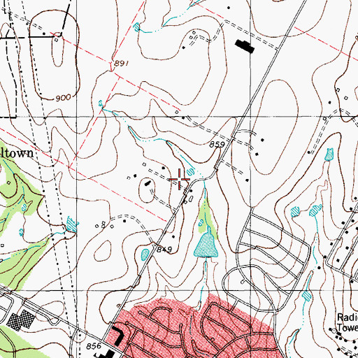 Topographic Map of Travis County Emergency Services District Number 2 Pflugerville Fire Department Station 2, TX