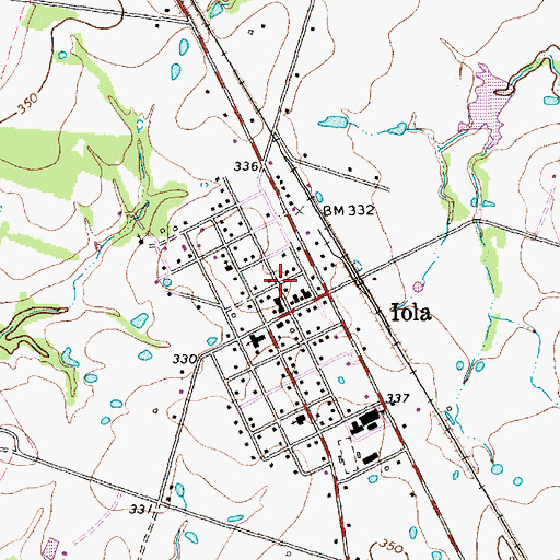 Topographic Map of Iola Volunteer Fire Department, TX