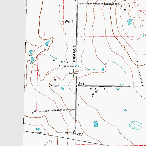 Topographic Map of Monaville Volunteer Fire Department, TX