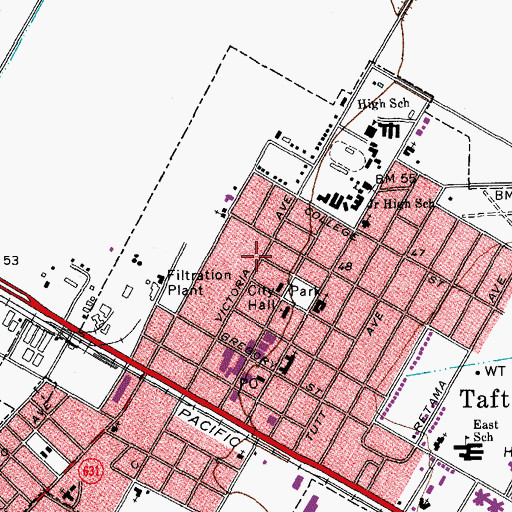 Topographic Map of Taft Volunteer Fire Department, TX