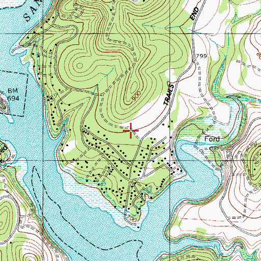 Topographic Map of North Lake Travis Fire and Rescue Station 106, TX